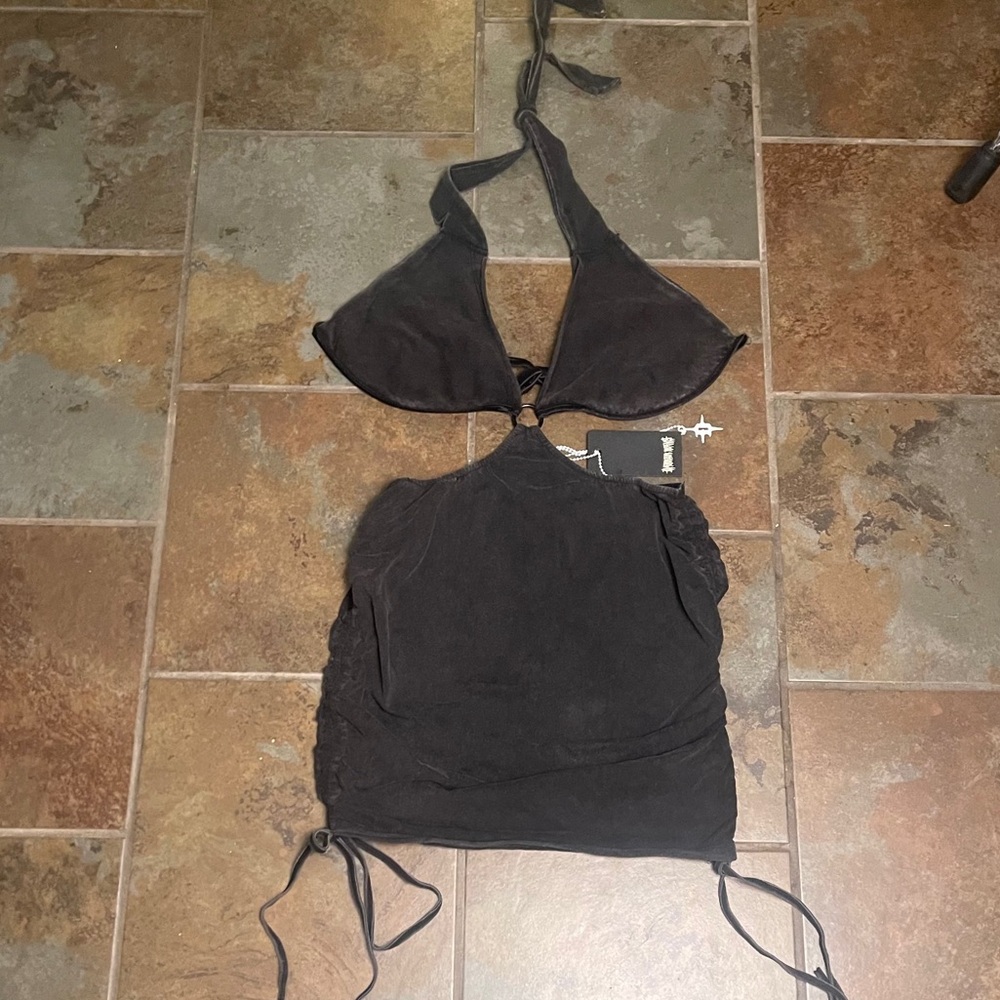 NWT Dolls Kill Darker Waves Tie Back Mini Dress